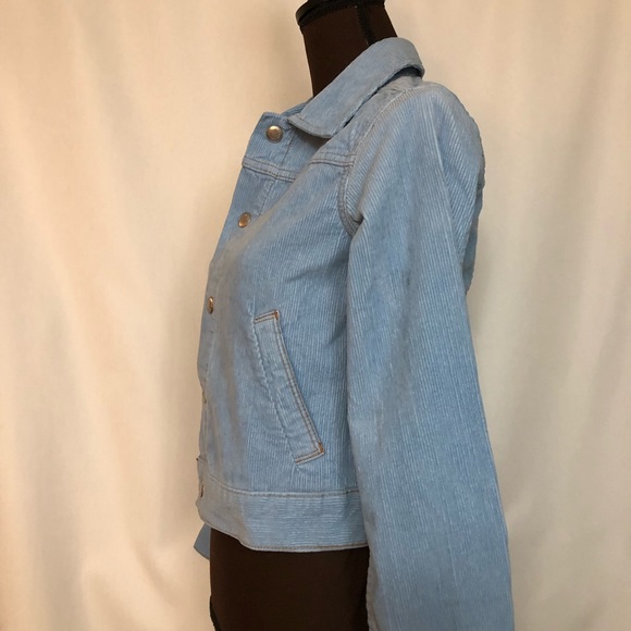 36 - PacSun Womens Baby Blue Corduroy Trucker Jacket Size L - Picture 5 of 8